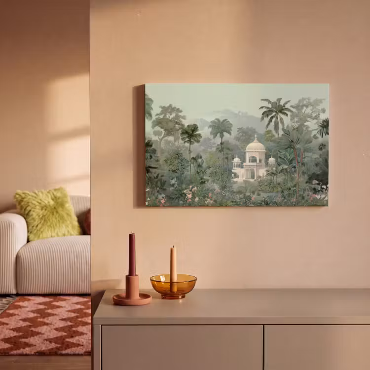 Tropische tuin - Koepelgebouw - Bloemen canvas 2cm klein -sfeer1