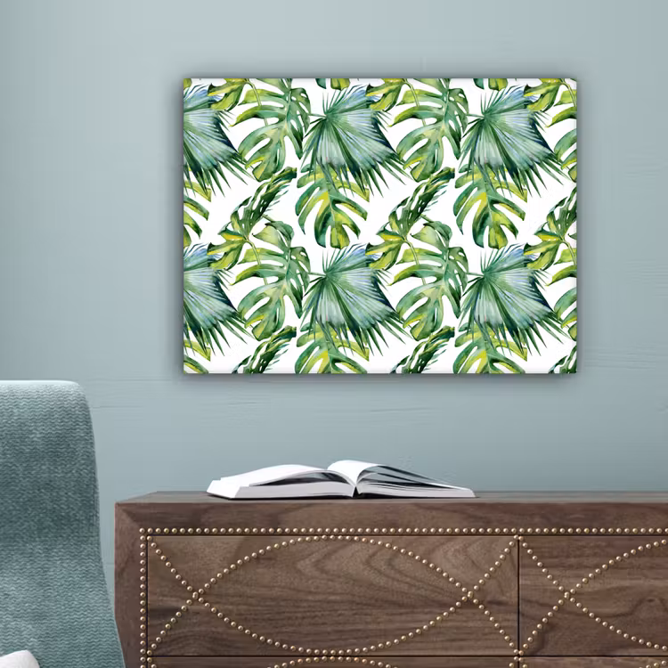 Inductie beschermer - Tropical - Bladeren - Jungle - Inductie mat canvas 2cm klein -sfeer4