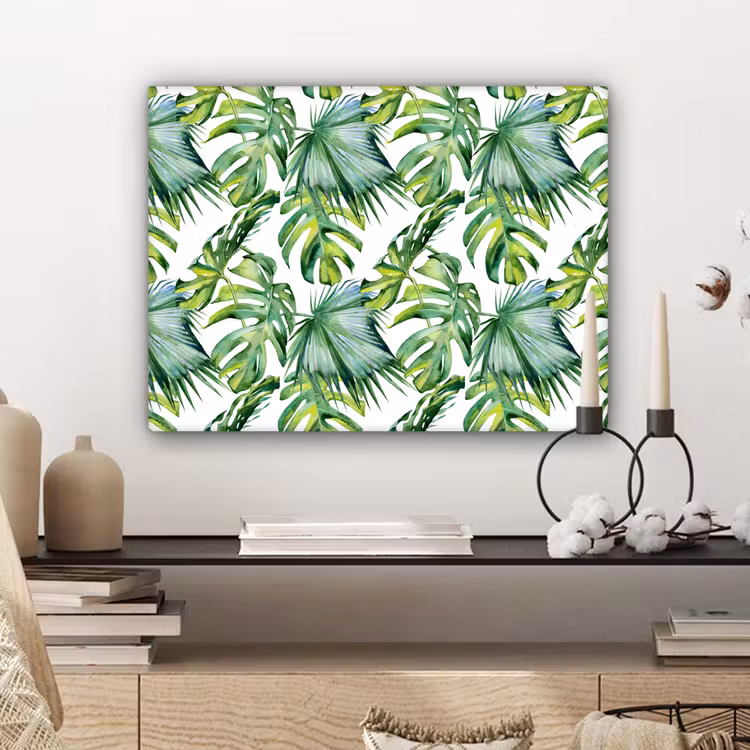 Inductie beschermer - Tropical - Bladeren - Jungle - Inductie mat canvas 2cm klein -sfeer6