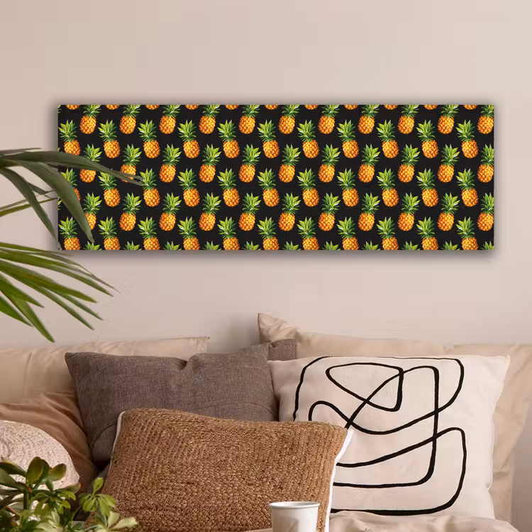 Tropische - Ananas - Zwart canvas 2cm klein 828 -sfeer1