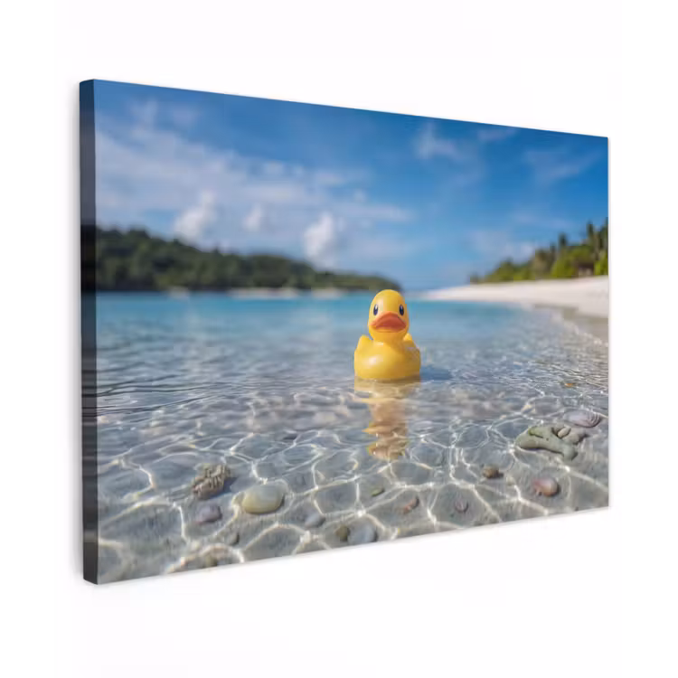 Tropisch - Badeend - geel canvas 2cm klein -z3d