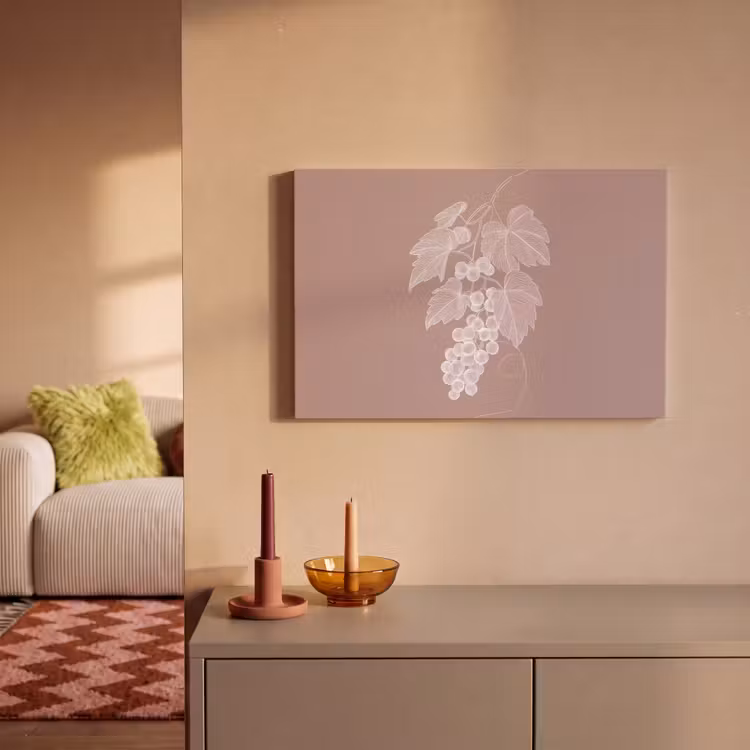 Tros - Druiven - Illustratie - Bladeren canvas 2cm klein -sfeer1