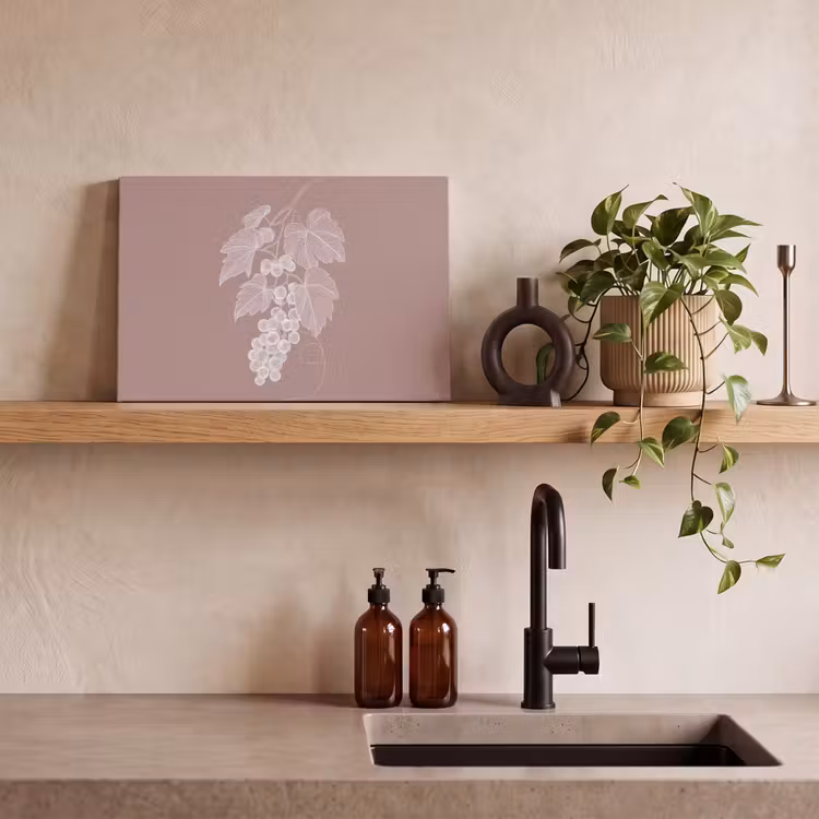 Tros - Druiven - Illustratie - Bladeren canvas 2cm klein -sfeer3