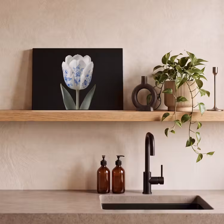 Tulp - Patroon - Blauw canvas 2cm klein -sfeer3