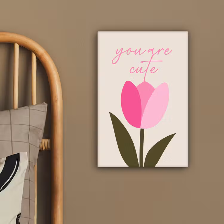 Tulp - Roze - Valentijn - Bloem canvas 2cm klein -sfeer3