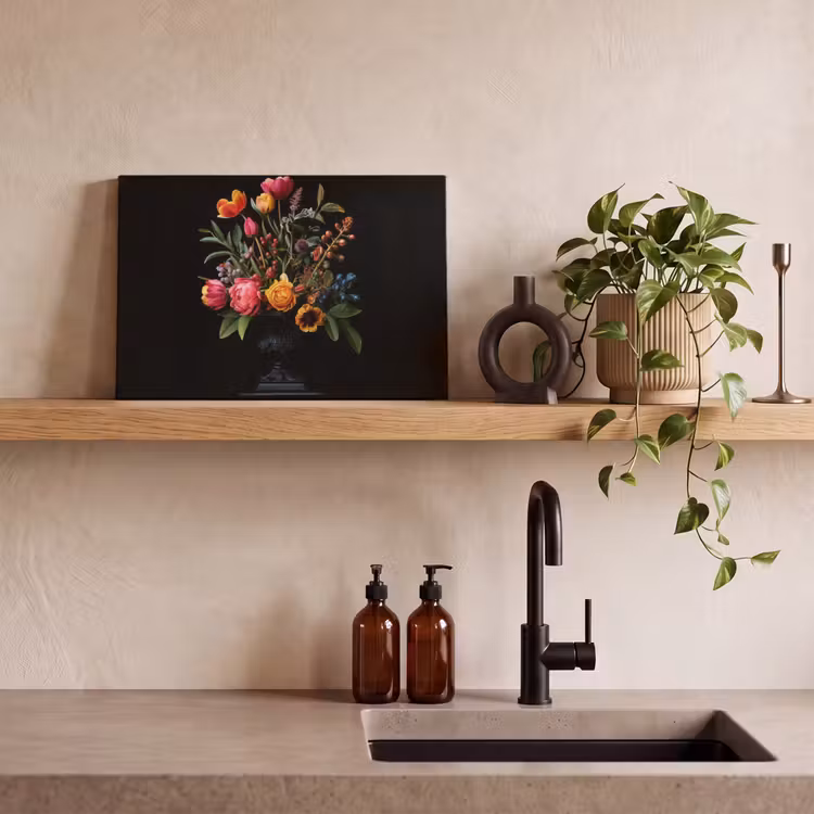 Tulpen - Bessen - Boeket - Vaas canvas 2cm klein -sfeer3