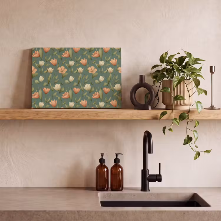 Tulpen - Botanisch - Groen canvas 2cm klein 34 -sfeer3