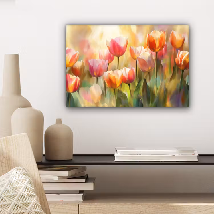 Tulpen - Sprookjesachtig - Kleurrijk canvas 2cm klein -sfeer6
