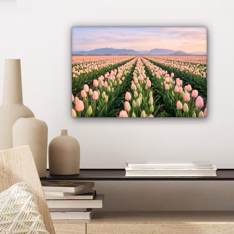Tulpen - Landschap - Roze canvas 2cm klein -sfeer6