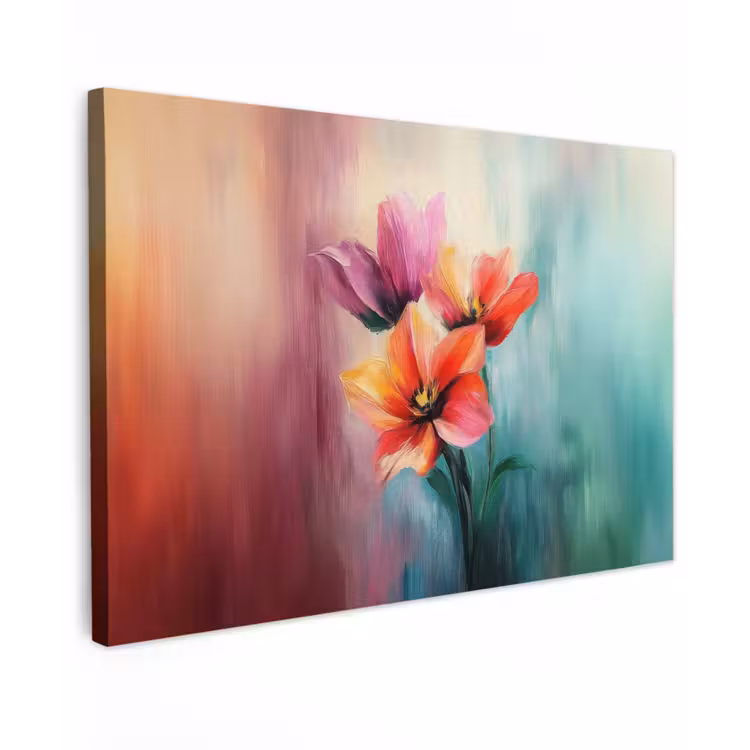 Tulpen - Lichtreflecties - Kleurverloop canvas 2cm klein -z3d