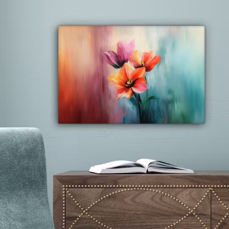 Tulpen - Lichtreflecties - Kleurverloop canvas 2cm klein -sfeer4
