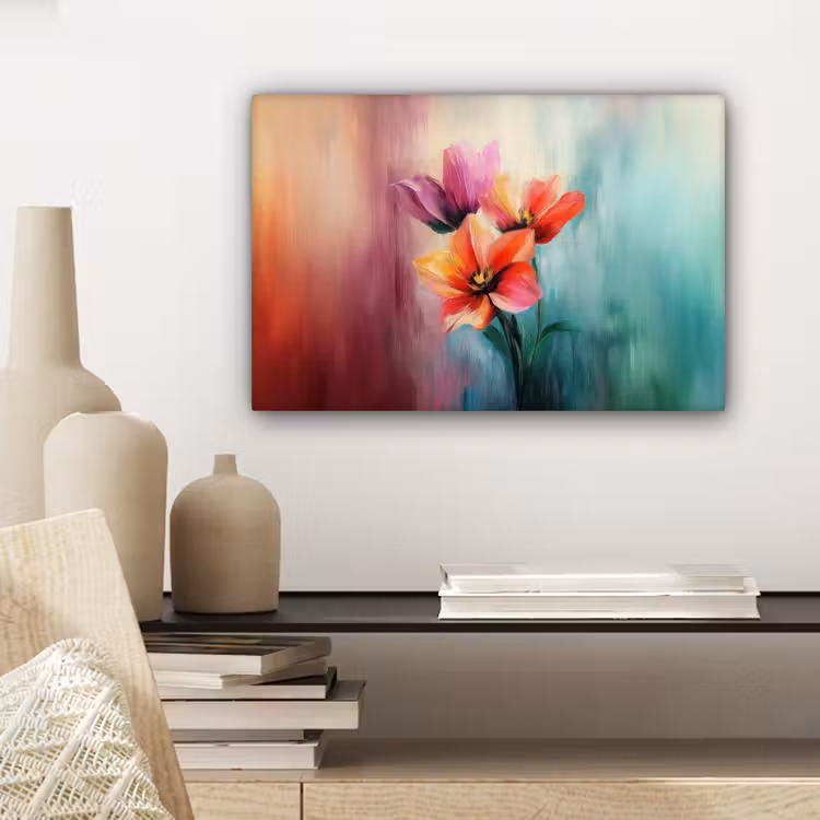 Tulpen - Lichtreflecties - Kleurverloop canvas 2cm klein -sfeer6