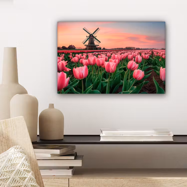 Tulpen - Molen - Nederland canvas 2cm klein -sfeer6