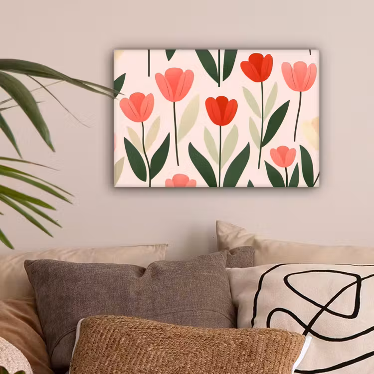 Tulpen - Modern - Roze canvas 2cm klein -sfeer1