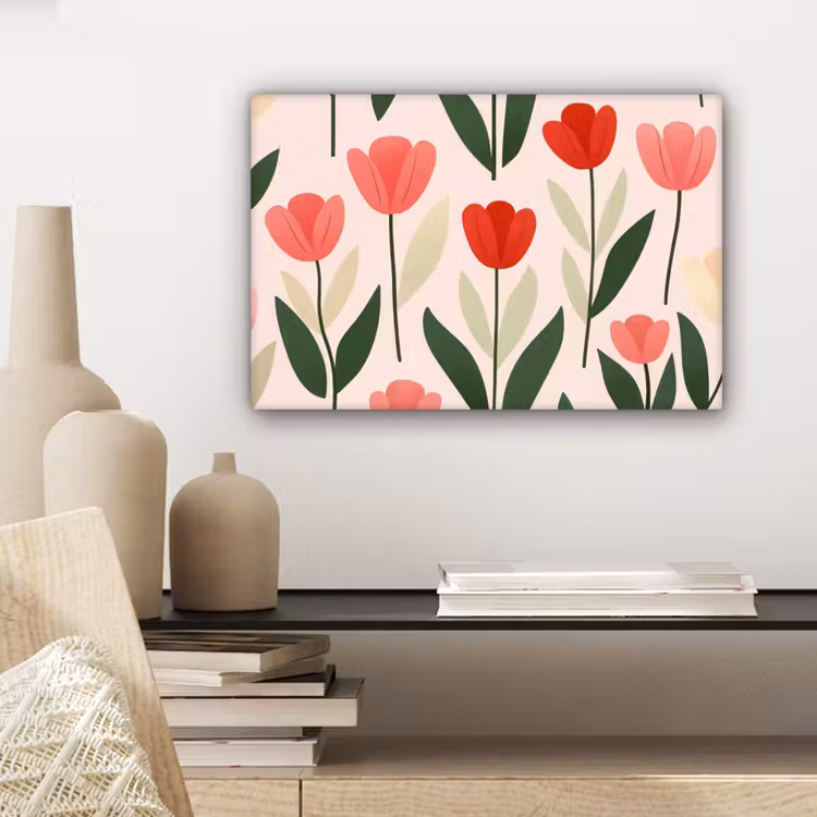 Tulpen - Modern - Roze canvas 2cm klein -sfeer6