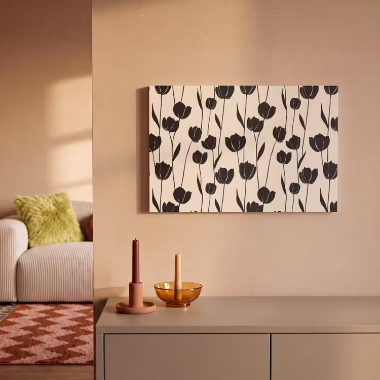 Tulpen - Patroon - Zwart canvas 2cm klein 34 -sfeer1