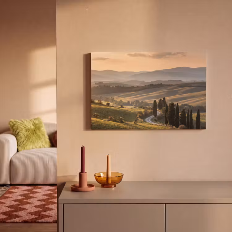 Toscaans - Landschap - Heuvels canvas 2cm klein -sfeer1