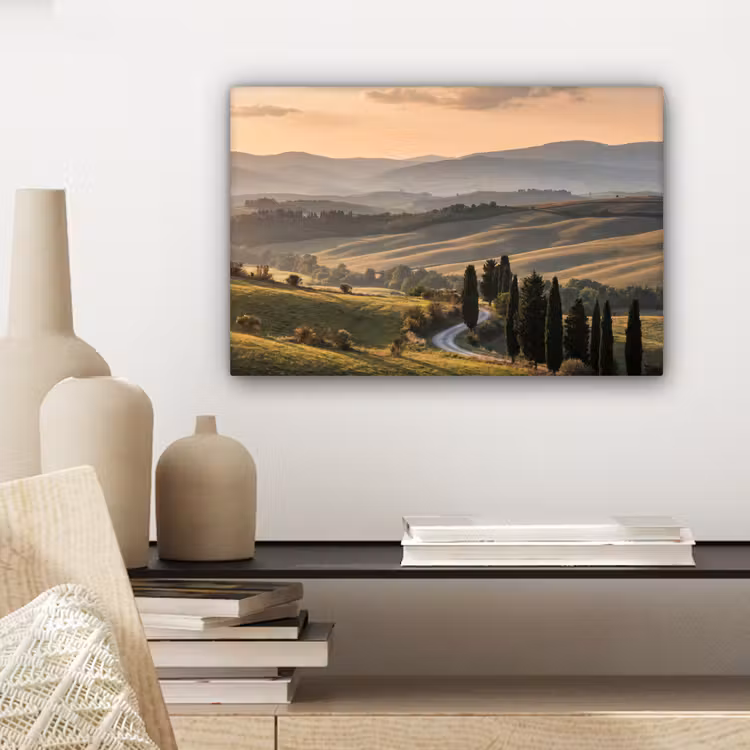 Toscaans - Landschap - Heuvels canvas 2cm klein -sfeer6