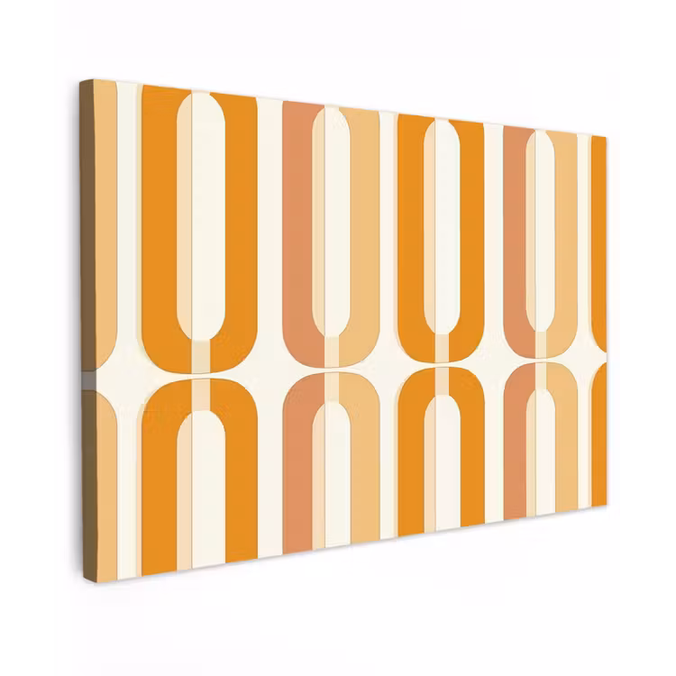 U-vorm - Retro - Oranje canvas 2cm klein 34 -z3d