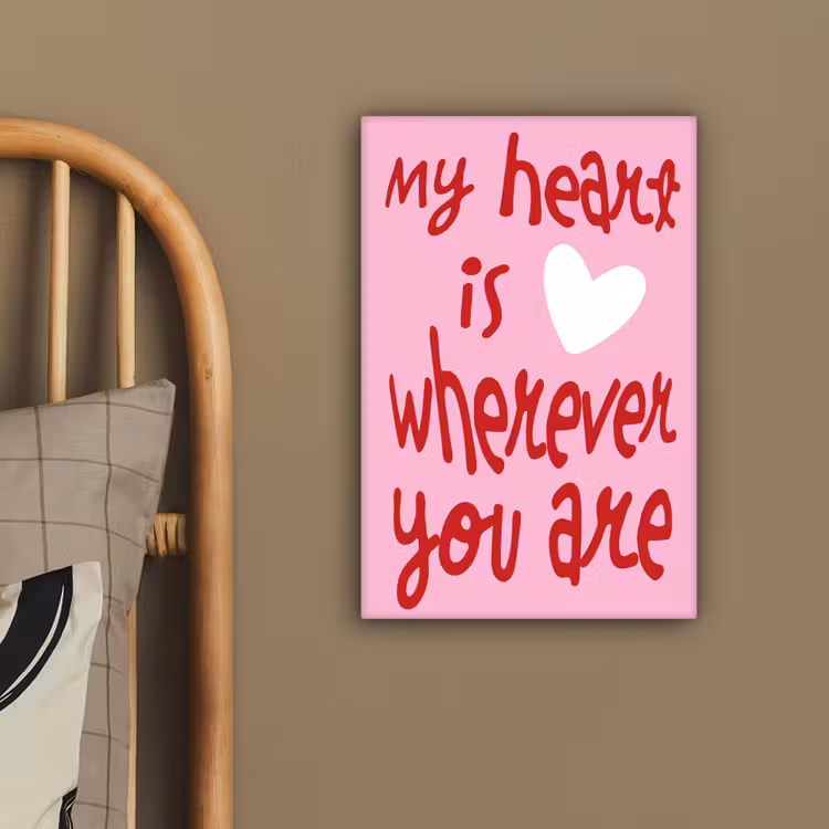 Valentijn - Hart - Liefde - Roze canvas 2cm klein -sfeer3