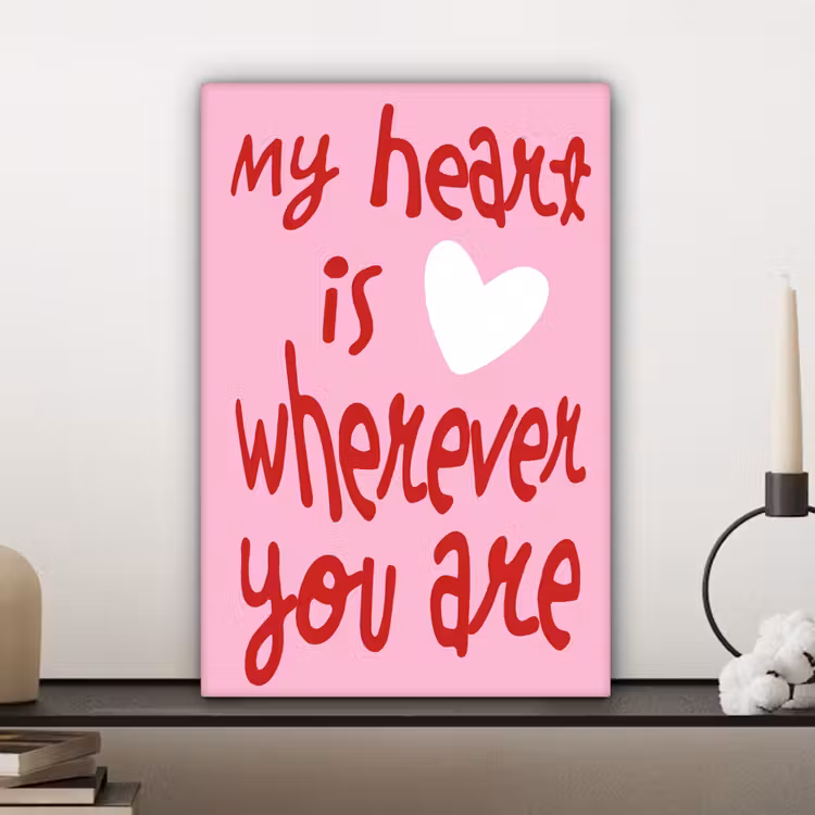 Valentijn - Hart - Liefde - Roze canvas 2cm klein -sfeer6