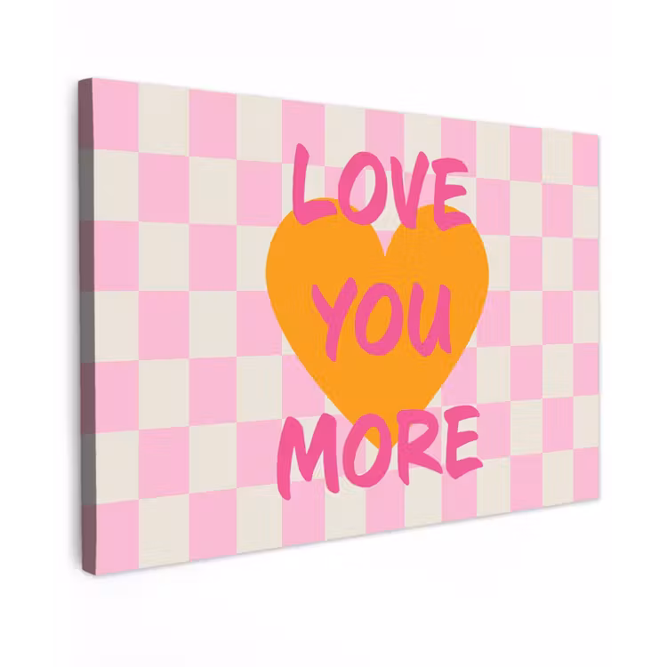 Valentijn - Love - Roze - Oranje canvas 2cm klein -z3d