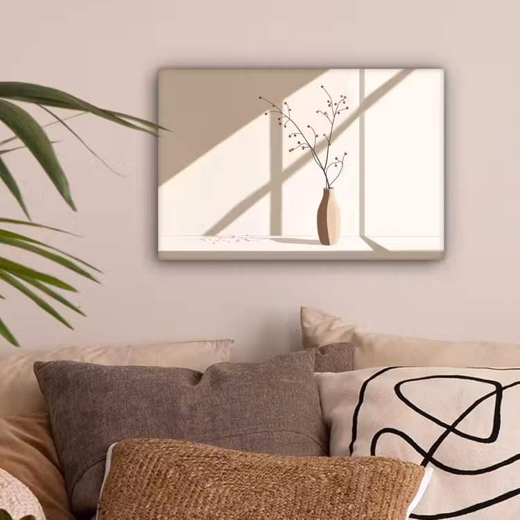 Vaas - Takken - Bessen - Minimalistisch canvas 2cm klein -sfeer1