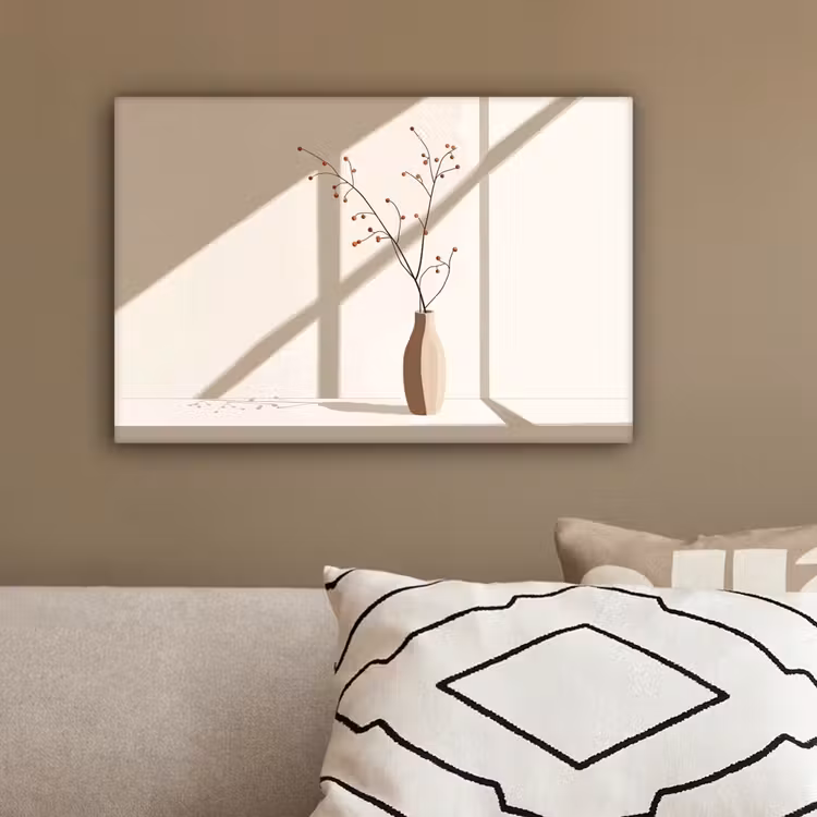 Vaas - Takken - Bessen - Minimalistisch canvas 2cm klein -sfeer3