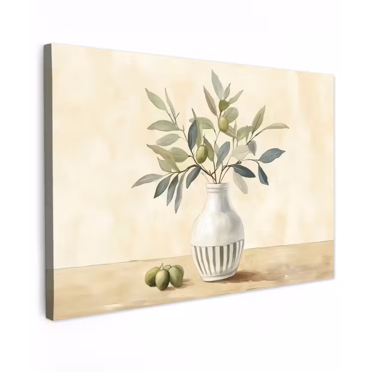Vaas - Keramiek - Olijftakken canvas 2cm klein -z3d