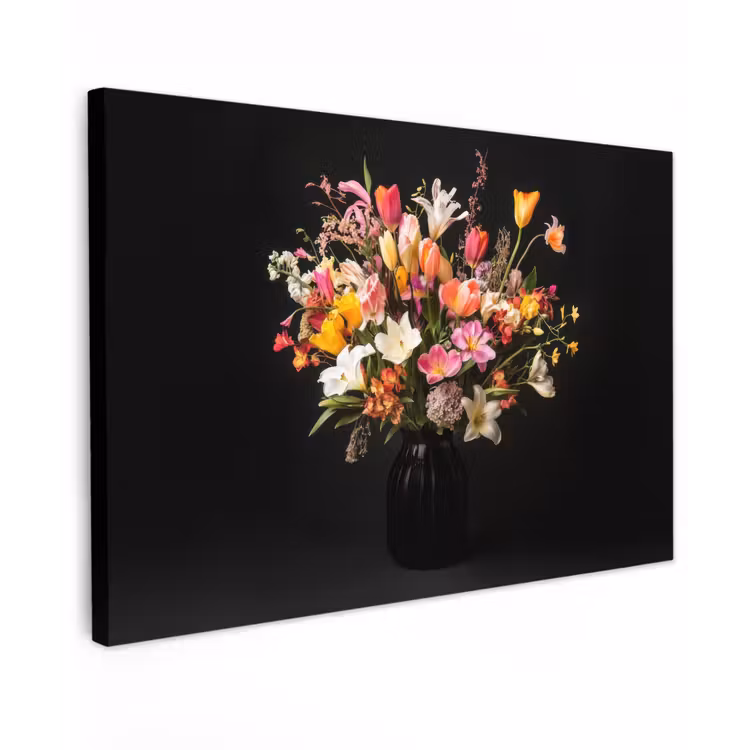 Vaas - Bloemen - Tulpen canvas 2cm klein -z3d