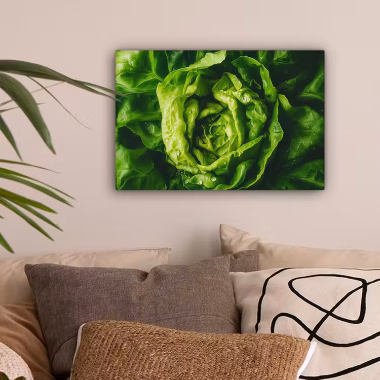 Groente - Sla - Groen canvas 2cm klein -sfeer1