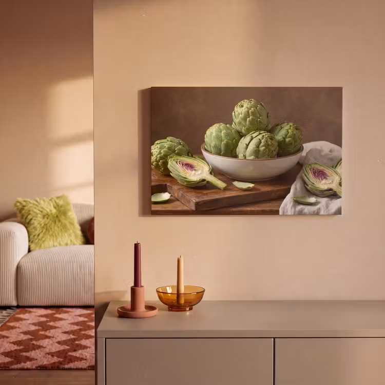 Canvas Print - Vegetables - Artichoke - Kitchen - Groenten - Artisjok - Keuken canvas 2cm klein