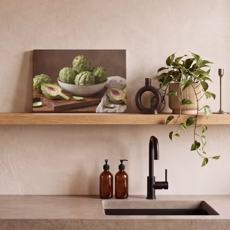 Canvas Print - Vegetables - Artichoke - Kitchen - Groenten - Artisjok - Keuken canvas 2cm klein
