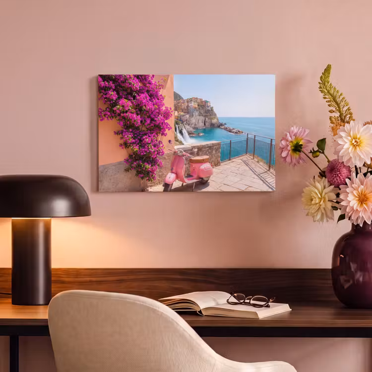 Voertuig - Roze - Kust - Zomer - Reizen canvas 2cm klein -sfeer4