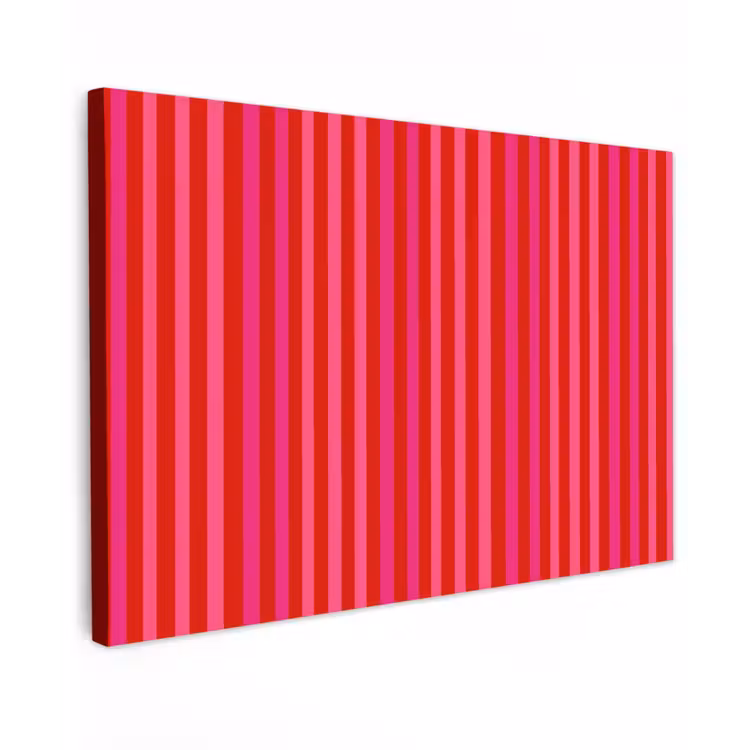Verticaal - Strepen - Roze canvas 2cm klein 34 -z3d