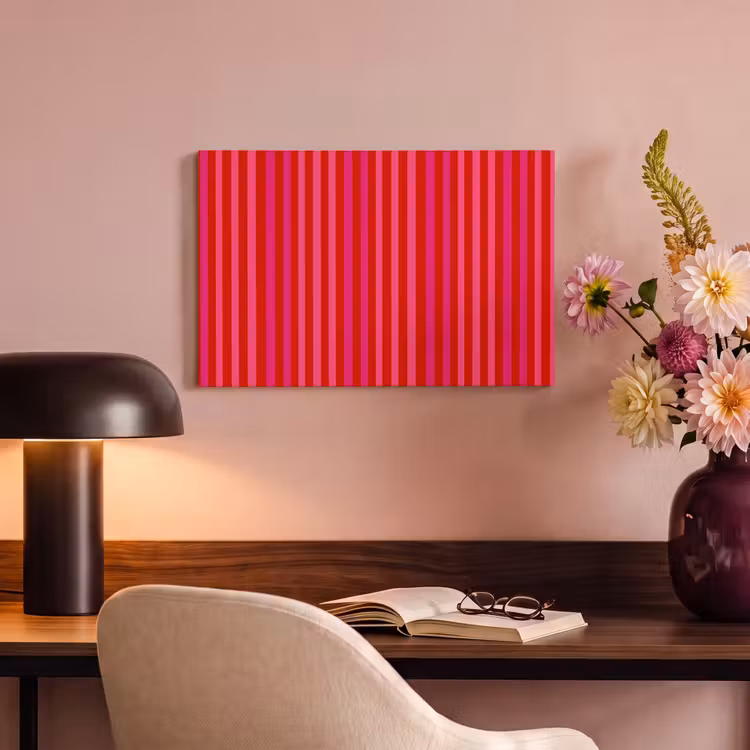 Verticaal - Strepen - Roze canvas 2cm klein 34 -sfeer4