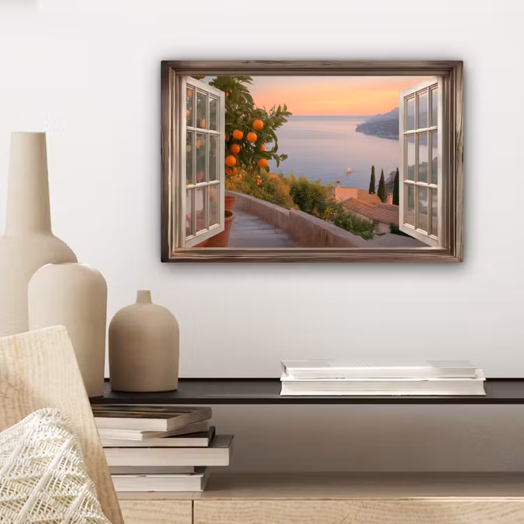 Doorkijk - Uitzicht - Meer - Landschap canvas 2cm klein -sfeer6