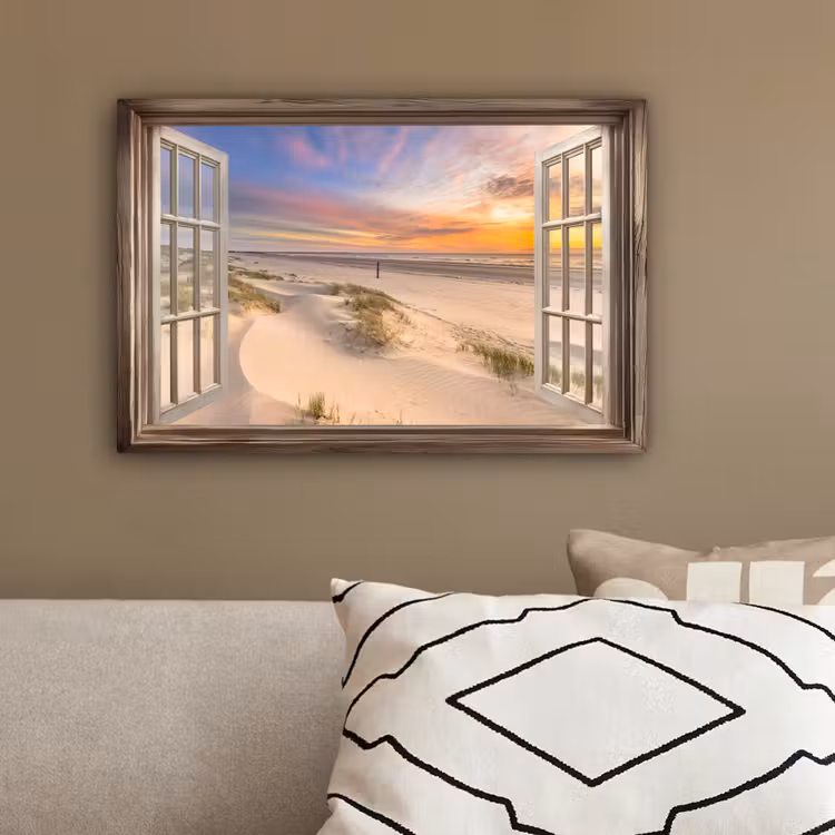 Doorkijk - Strand - Duinen - Natuur - Landschap canvas 2cm klein -sfeer3