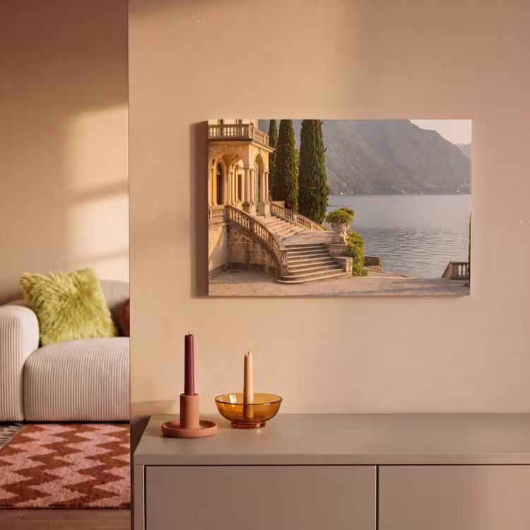 Canvas Print - Villa - Water - Stairs - Villa - water -trappen canvas 2cm klein