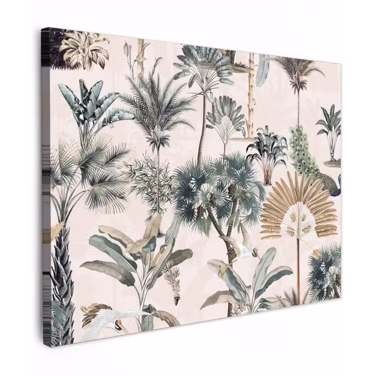 Inductie afdekplaat - Vintage - Jungle - Dieren - Natuur - Inductie beschermer canvas 2cm klein -z3d