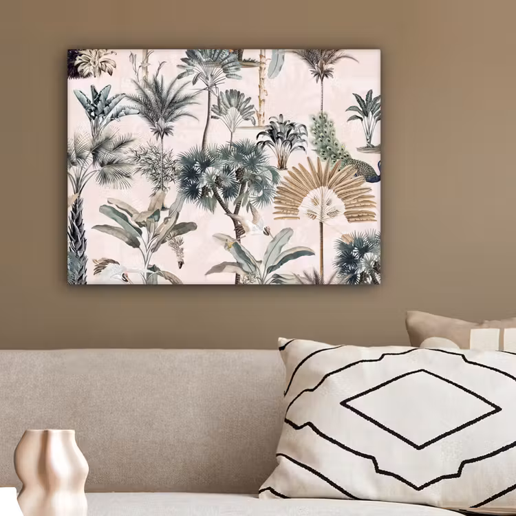 Inductie afdekplaat - Vintage - Jungle - Dieren - Natuur - Inductie beschermer canvas 2cm klein -sfeer3