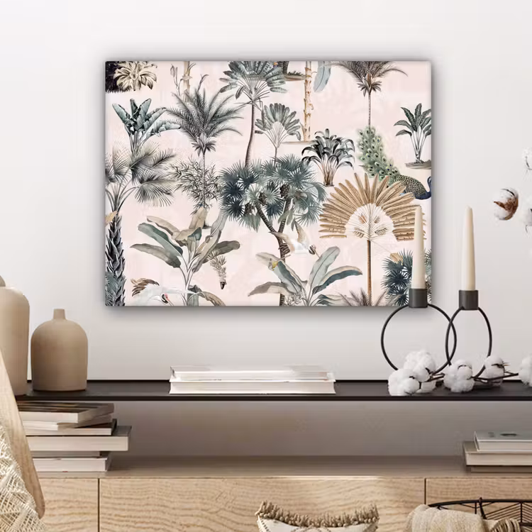 Inductie afdekplaat - Vintage - Jungle - Dieren - Natuur - Inductie beschermer canvas 2cm klein -sfeer6