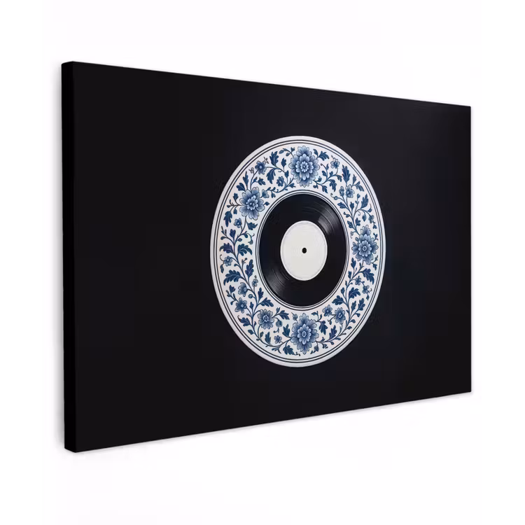 Vinyl - LP - Delfts Blauw - Muziek canvas 2cm klein -z3d