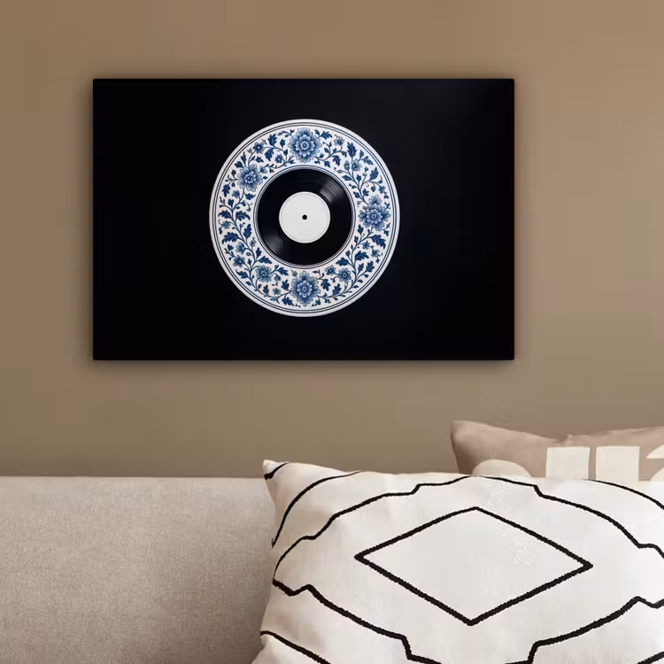 Vinyl - LP - Delfts Blauw - Muziek canvas 2cm klein -sfeer3
