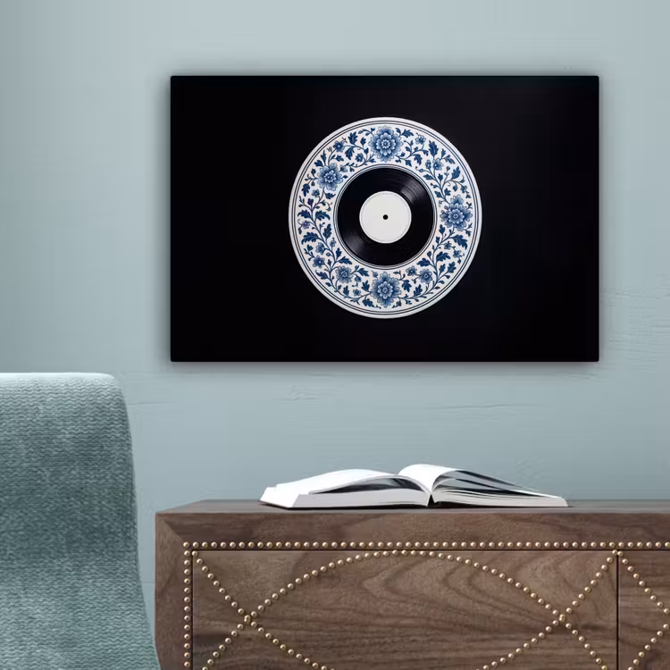 Vinyl - LP - Delfts Blauw - Muziek canvas 2cm klein -sfeer4