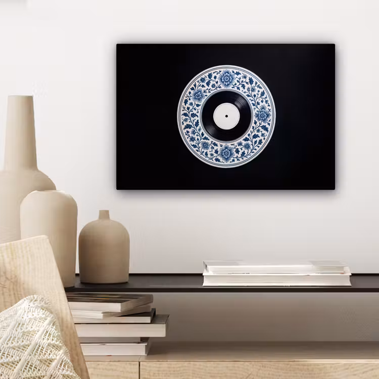 Vinyl - LP - Delfts Blauw - Muziek canvas 2cm klein -sfeer6