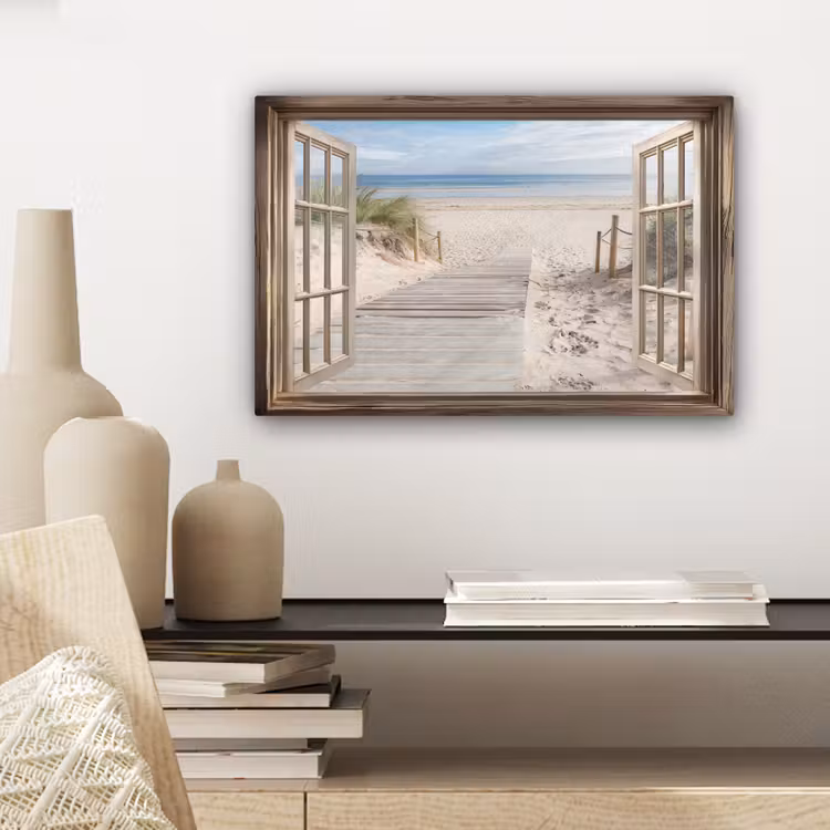 Doorkijk - Strand - Duinen - Pad - Landschap canvas 2cm klein -sfeer6