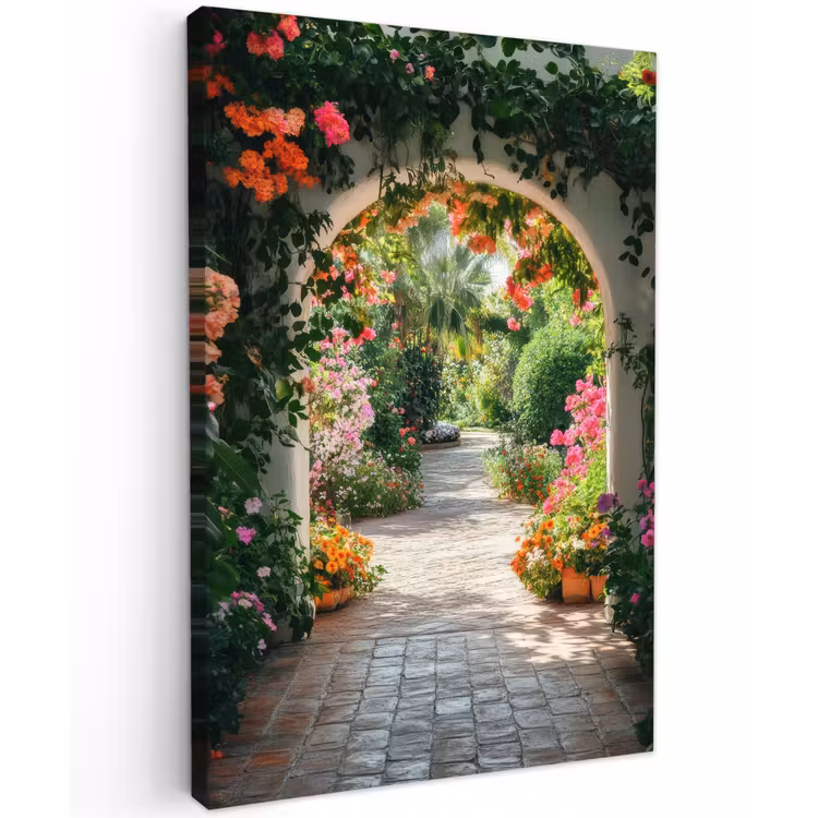 Doorkijk - Bloemen - Natuur - Bloementuin canvas 2cm klein -z3d