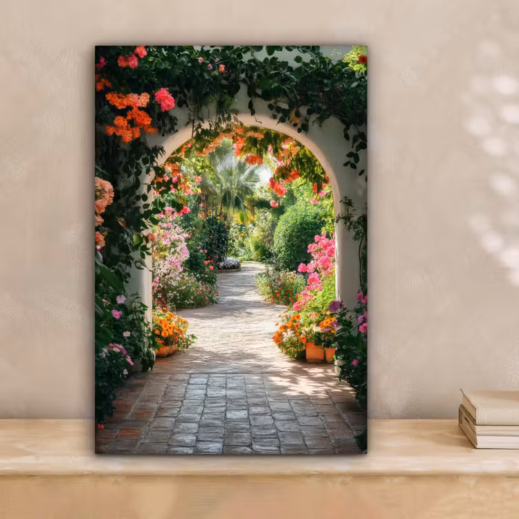 Doorkijk - Bloemen - Natuur - Bloementuin canvas 2cm klein -sfeer1