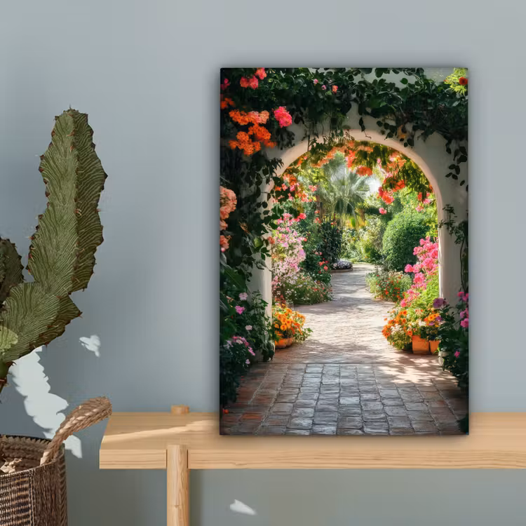 Doorkijk - Bloemen - Natuur - Bloementuin canvas 2cm klein -sfeer4